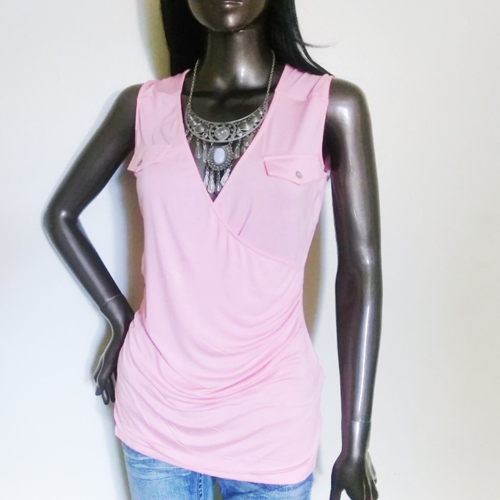 Pink S-Line Faux Wrap Top - Picture 5 of 5